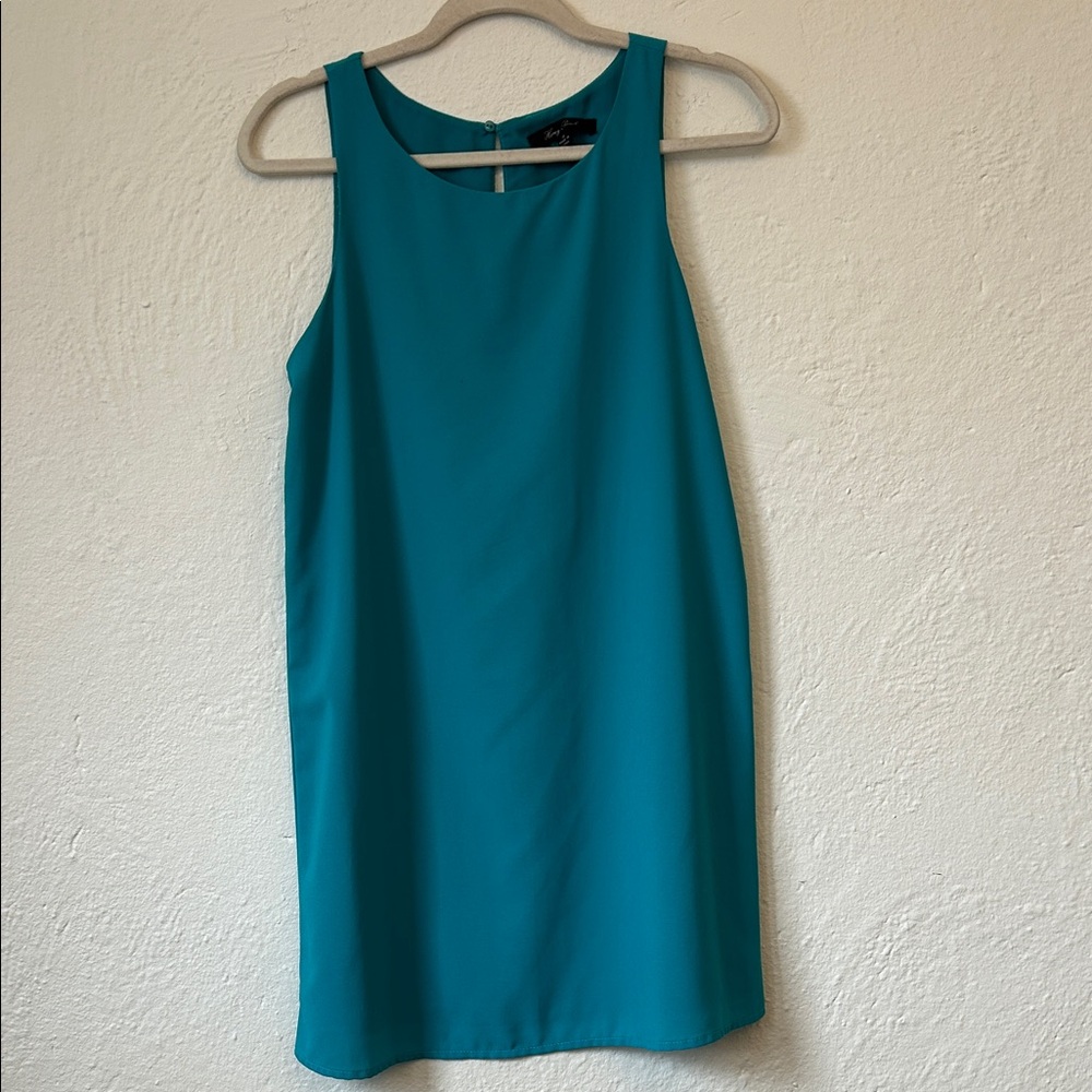 Honey Punch Teal Sleeveless Shift Dress - Women